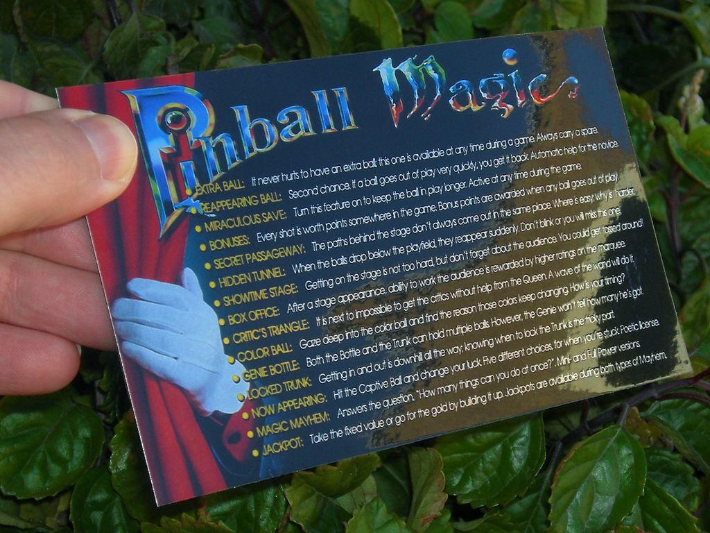 Pinball Magic Custom Pinball Card Rules print2