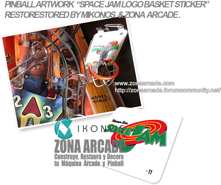 Space Jam Logo Basket Sticker. Display Restored Mikonos