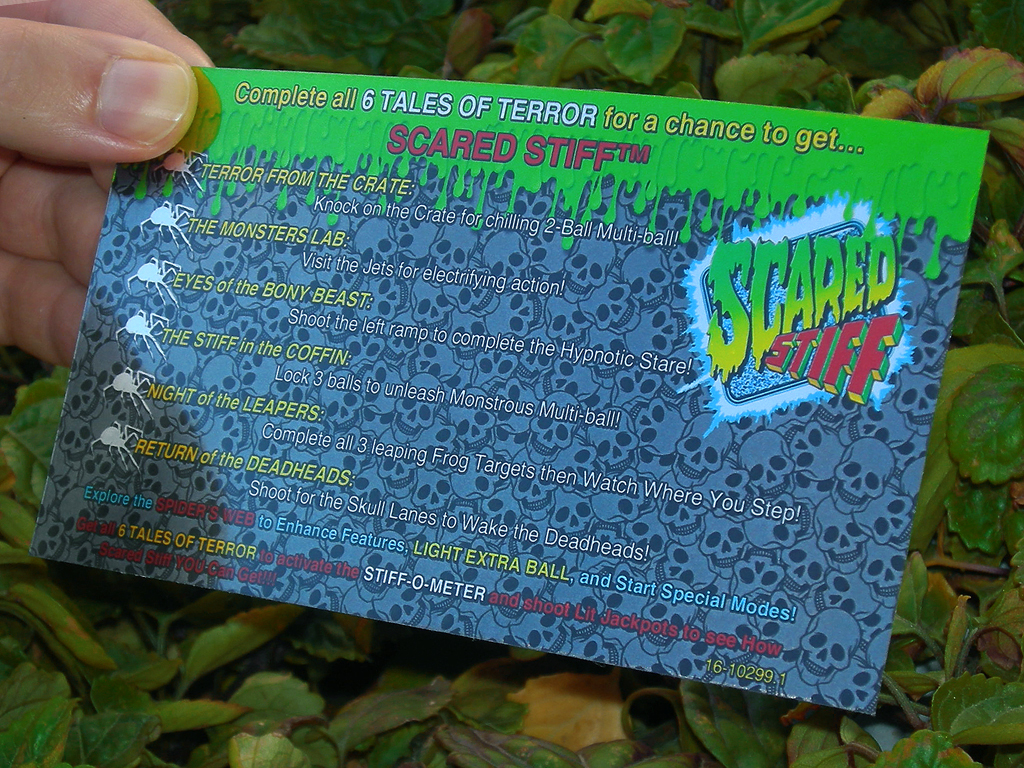 Scare Stiff Custom Pinball Cards Rules print2