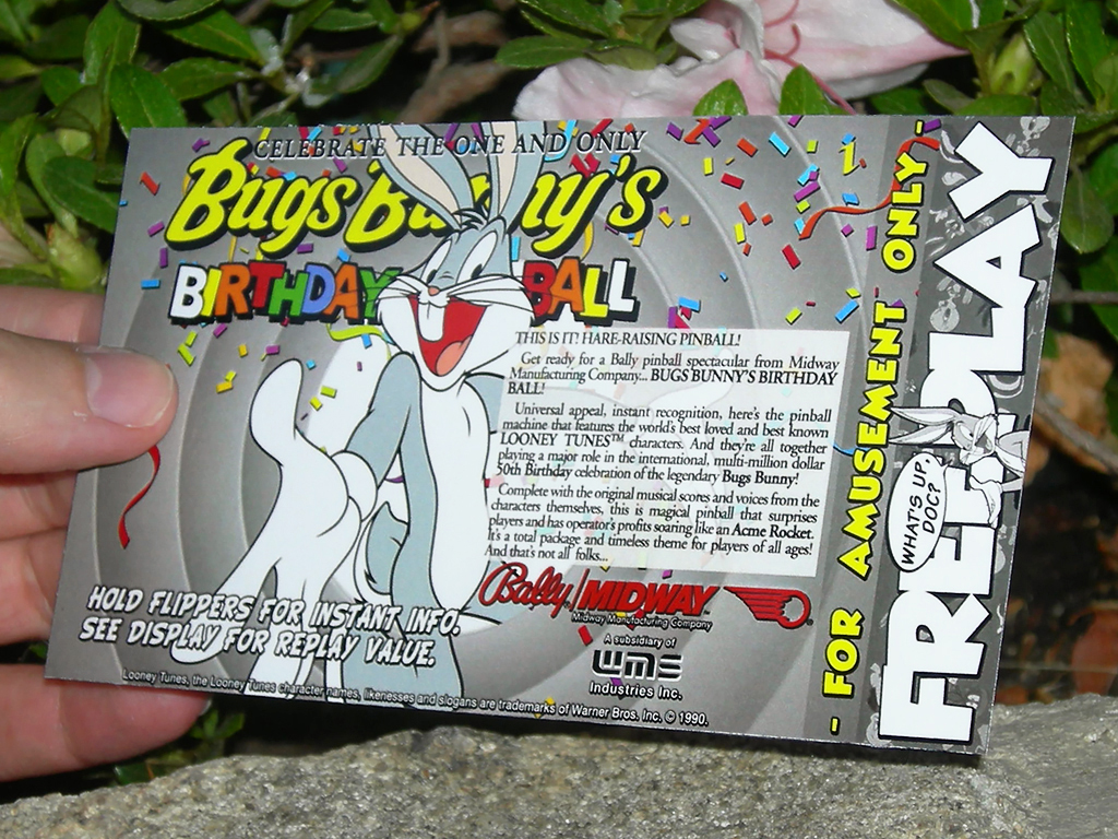 Bugs Bunny's Birthday Ball Custom Pinball Card Free Play print2a