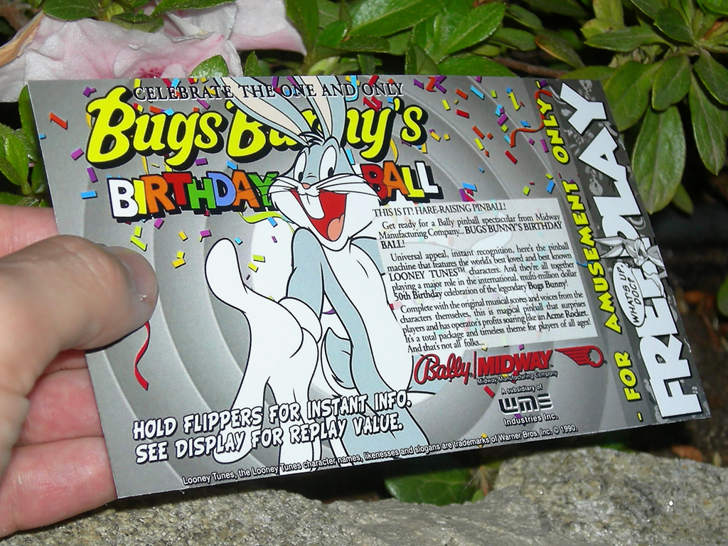 Bugs Bunny's Birthday Ball Custom Pinball Card Free Play print3a