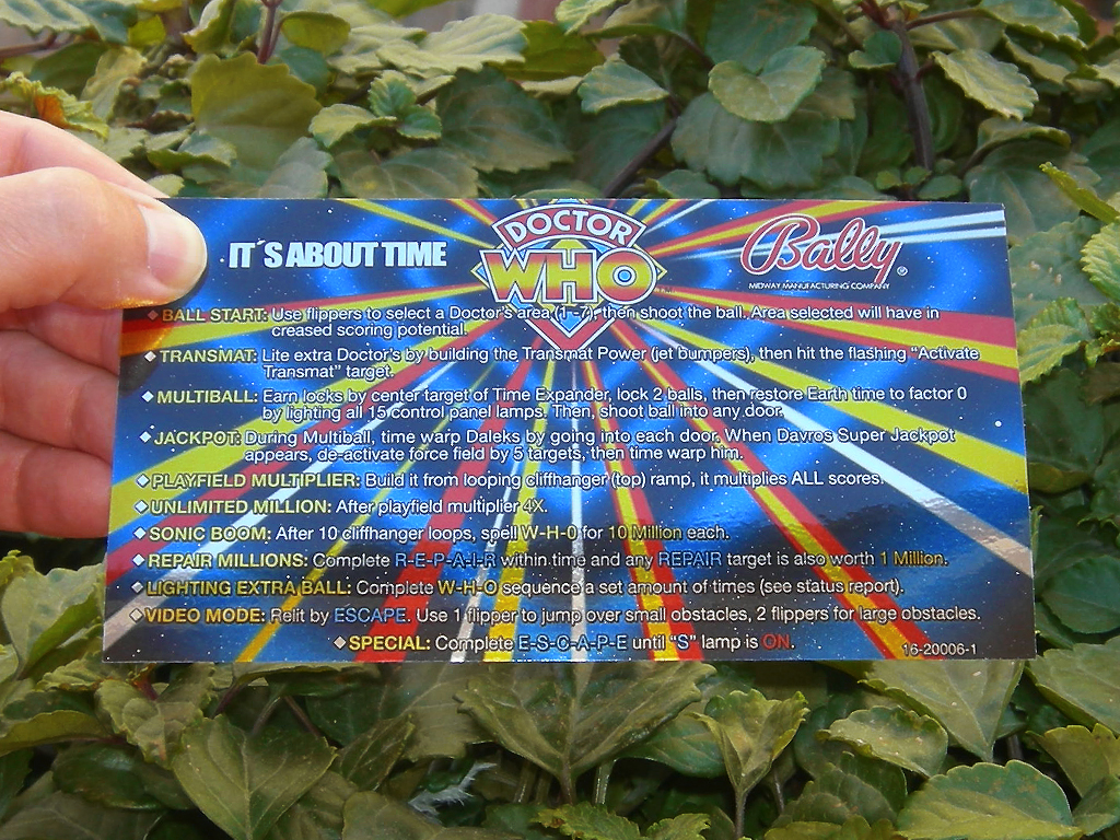 Doctor Who Pinball Custom Cards Rules print1