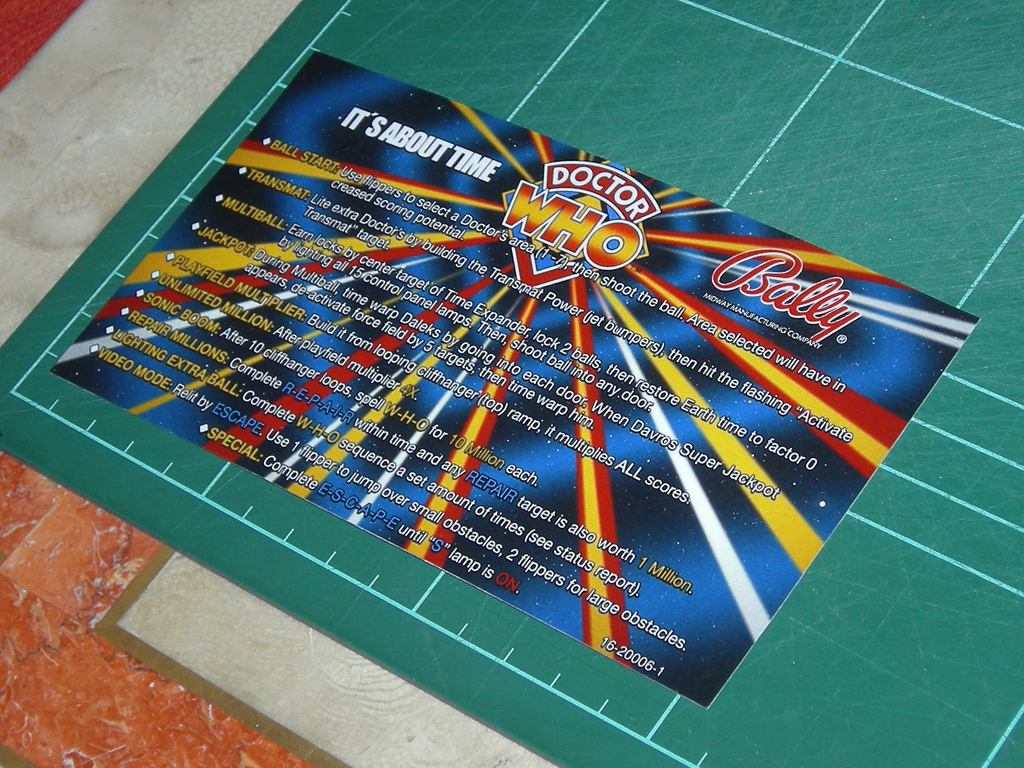 Doctor Who Pinball Custom Cards Rules print2a