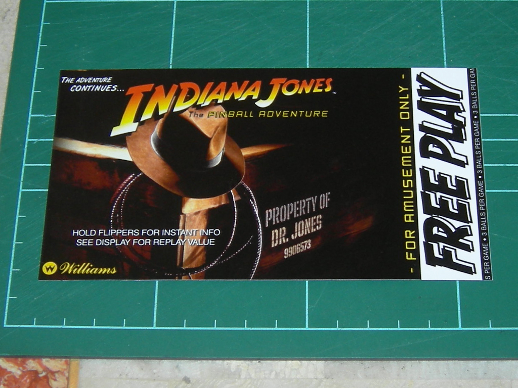 Indiana Jones Pinball Card 4 print1