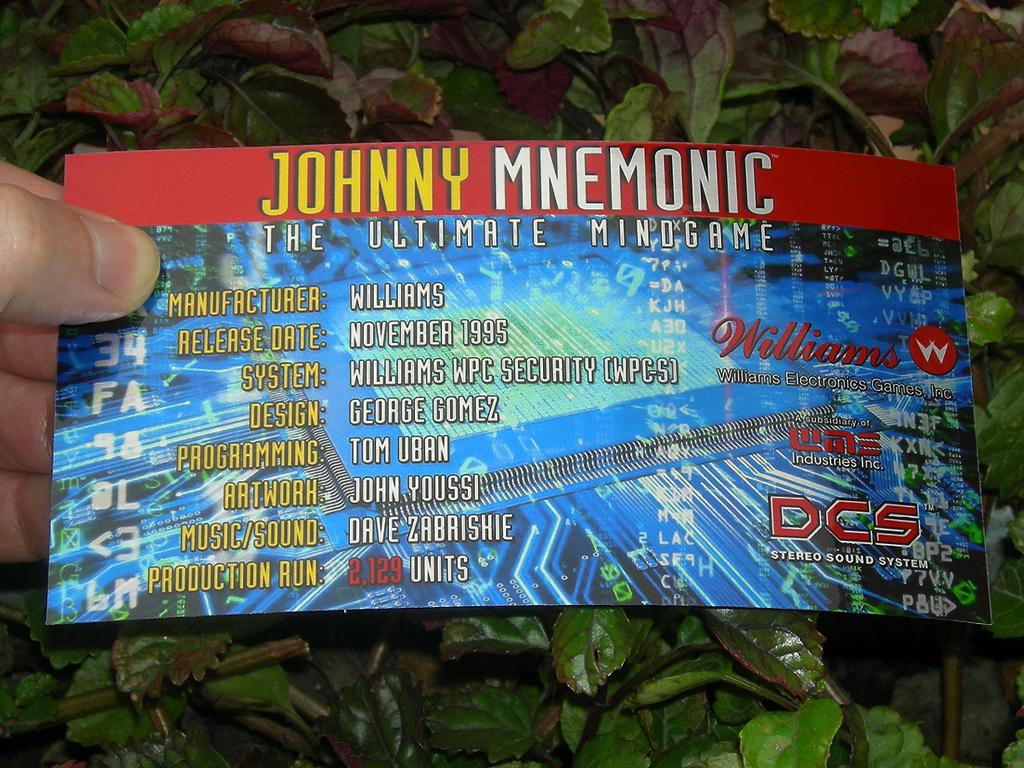 Johnny Mnemonic Custom Pinball Cards Crew print1c