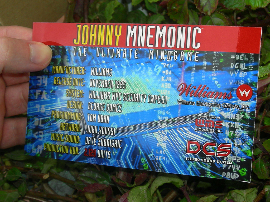 Johnny Mnemonic Custom Pinball Cards Crew print2c