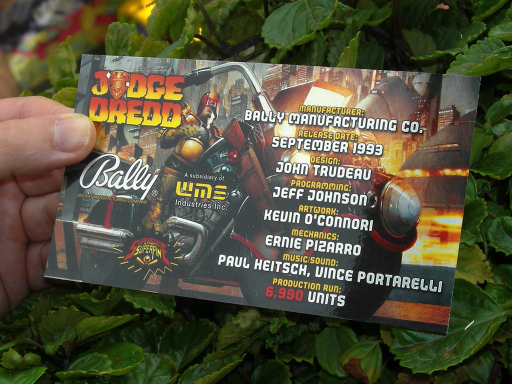 Judge Dredd Custom Pinball Card - Crew print2c