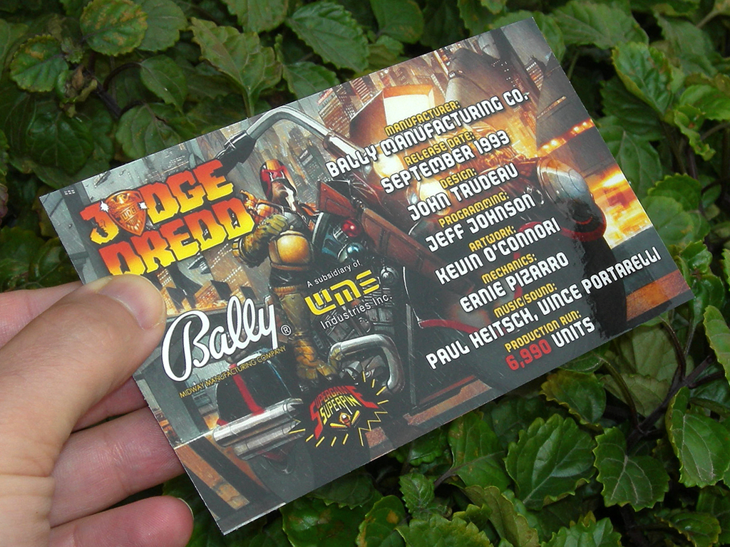 Judge Dredd Custom Pinball Card - Crew print3c