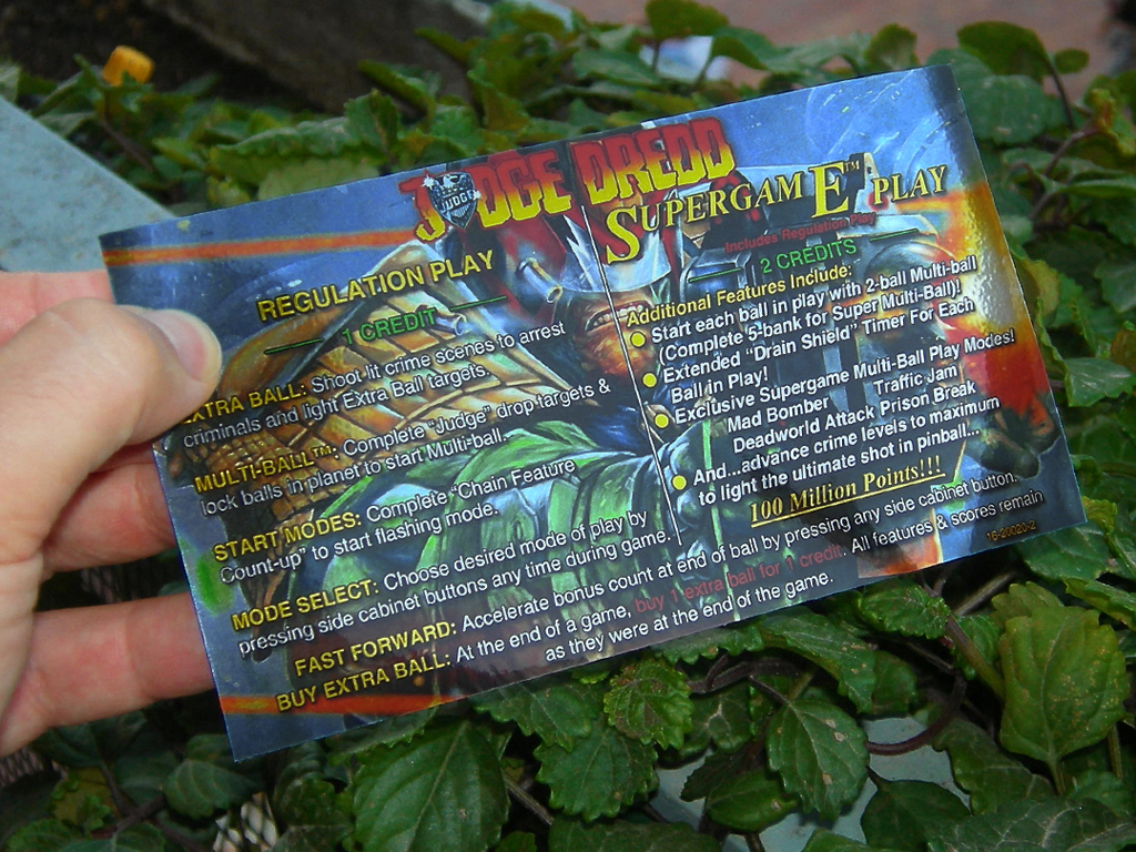 Judge Dredd Custom Pinball Card - Rules print2