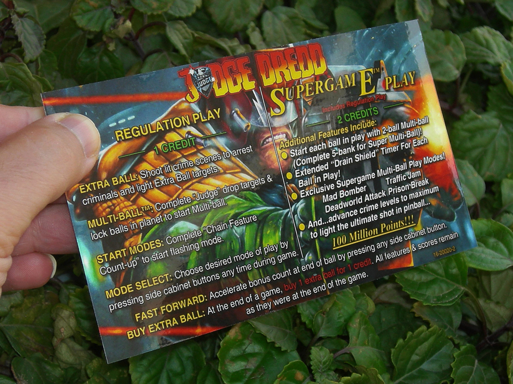Judge Dredd Custom Pinball Card - Rules print3c