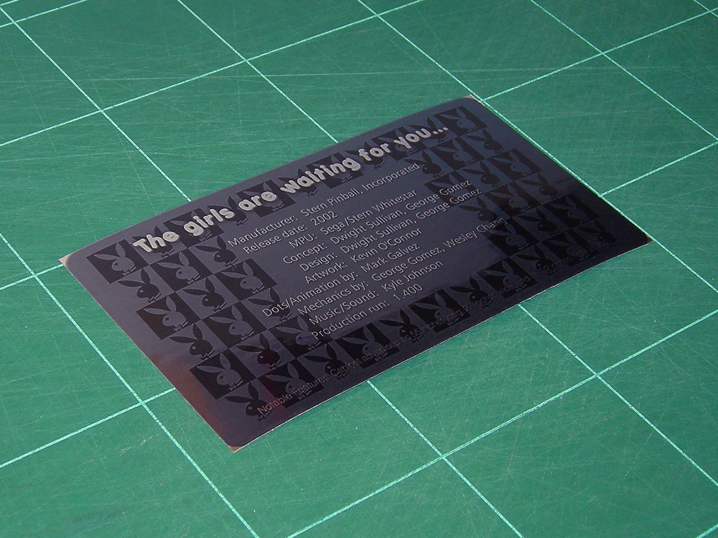 Playboy Custom Pinball Card - Crew print2