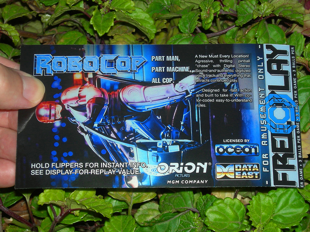 Robocop Custom Pinball Card Free Play print1c