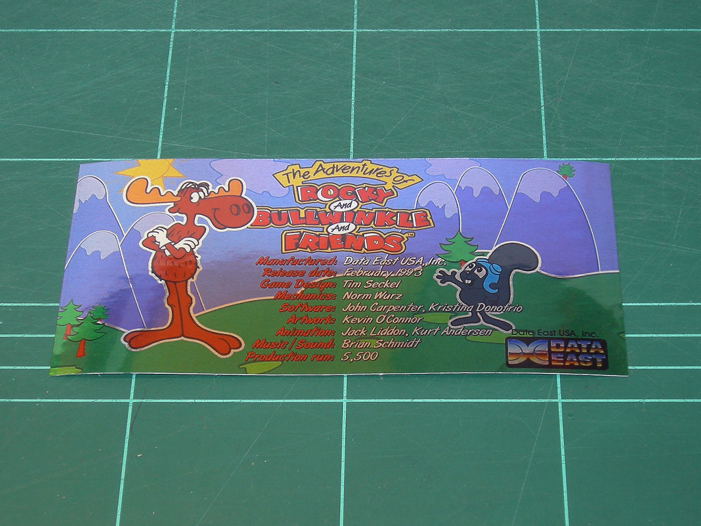 Rocky and Bullwinkle Pinball Custom Card - Crew print1