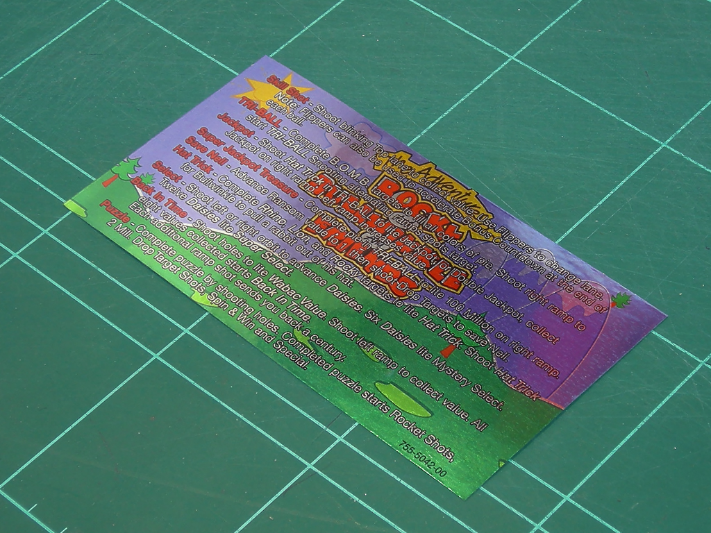 Rocky and Bullwinkle Pinball Custom Card - Instructions print2