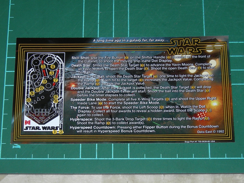 Star Wars Custom Pinball Card - Instructions print1b