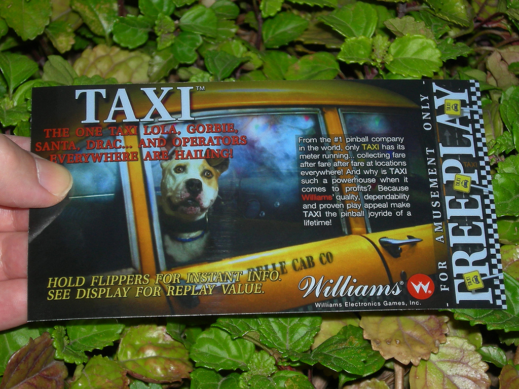 Taxi Custom Pinball Card Free Play print1c