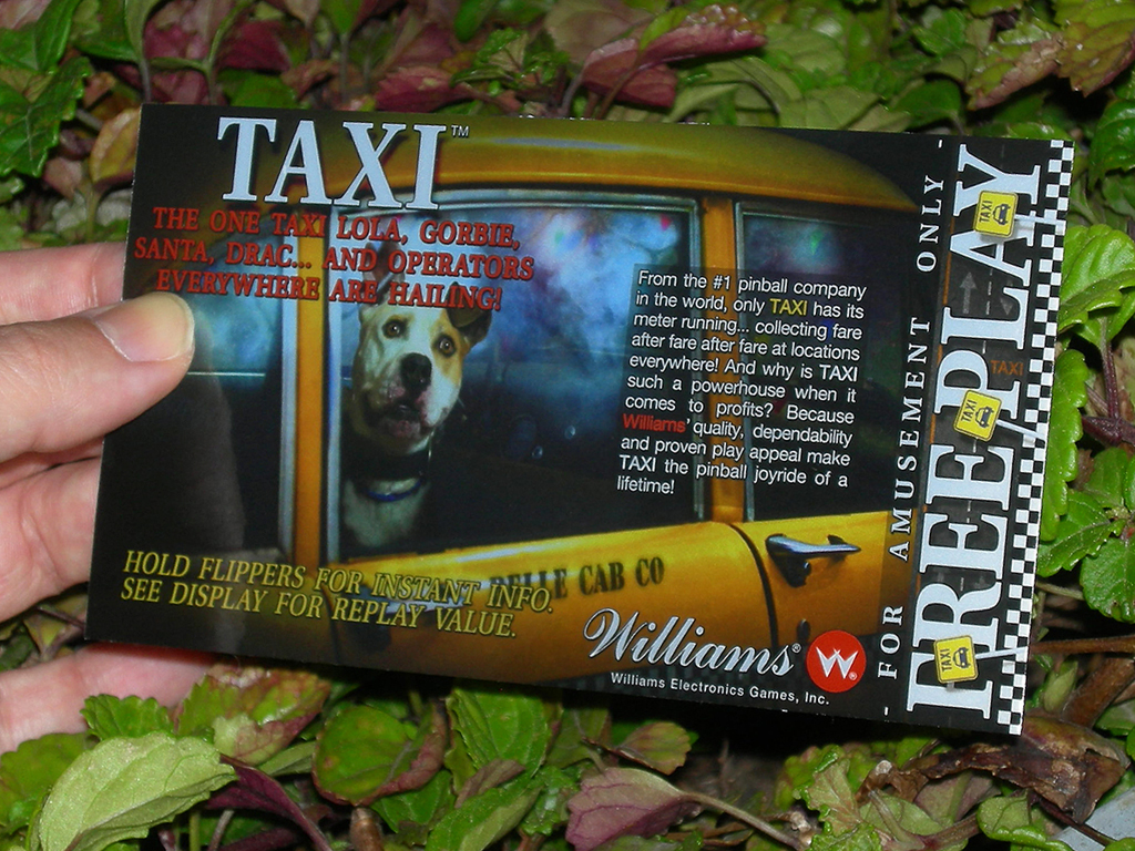 Taxi Custom Pinball Card Free Play print2c