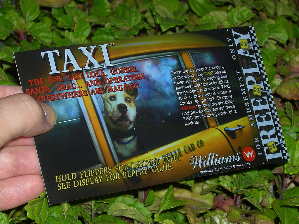 Taxi Custom Pinball Card Free Play print3c
