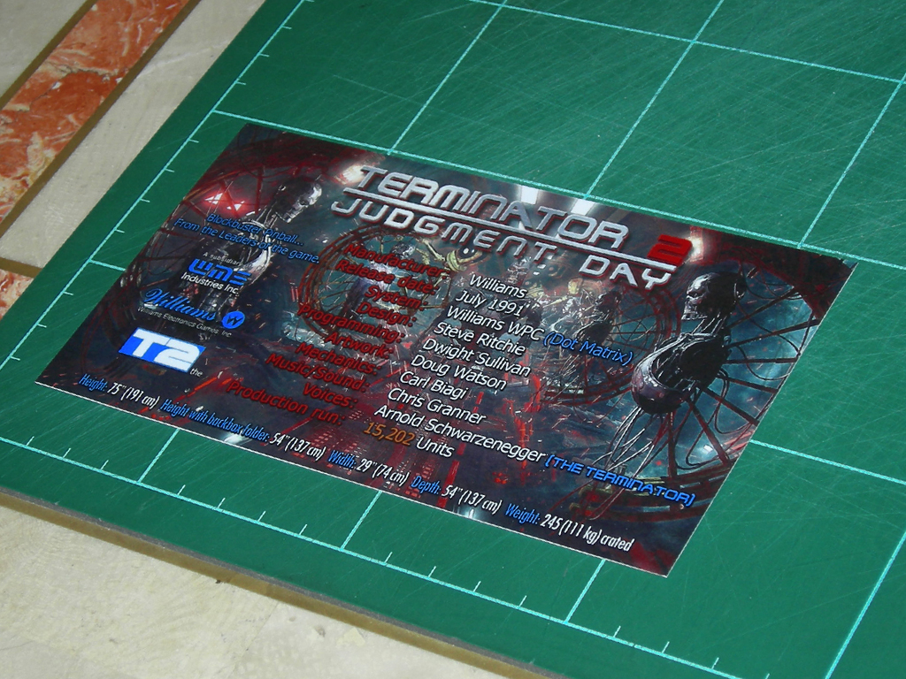 Terminator 2 Custom Pinball Card Crew print2a