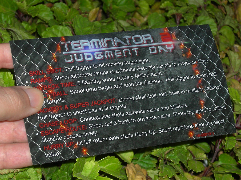 Terminator 2 Custom Pinball Card Rules print3c