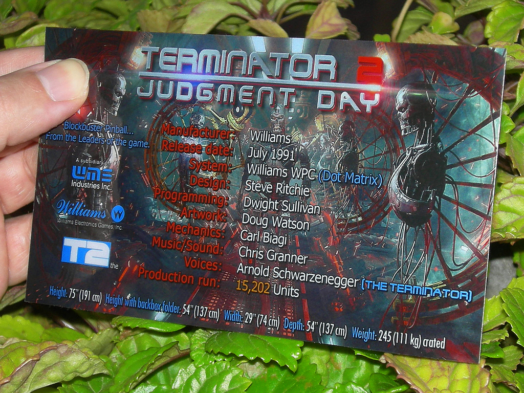 Terminator 2 Custom Pinball Card Crew print2c