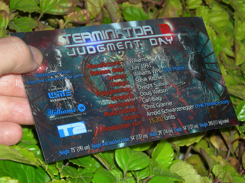 Terminator 2 Custom Pinball Card Crew print3c
