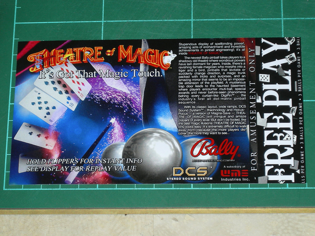 Theatre Of Magic Pinball Custom Card Free Play print1a