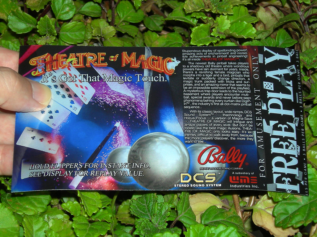 Theatre Of Magic Pinball Custom Card Free Play print1c