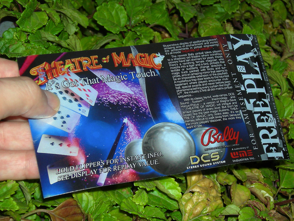 Theatre Of Magic Pinball Custom Card Free Play print3c