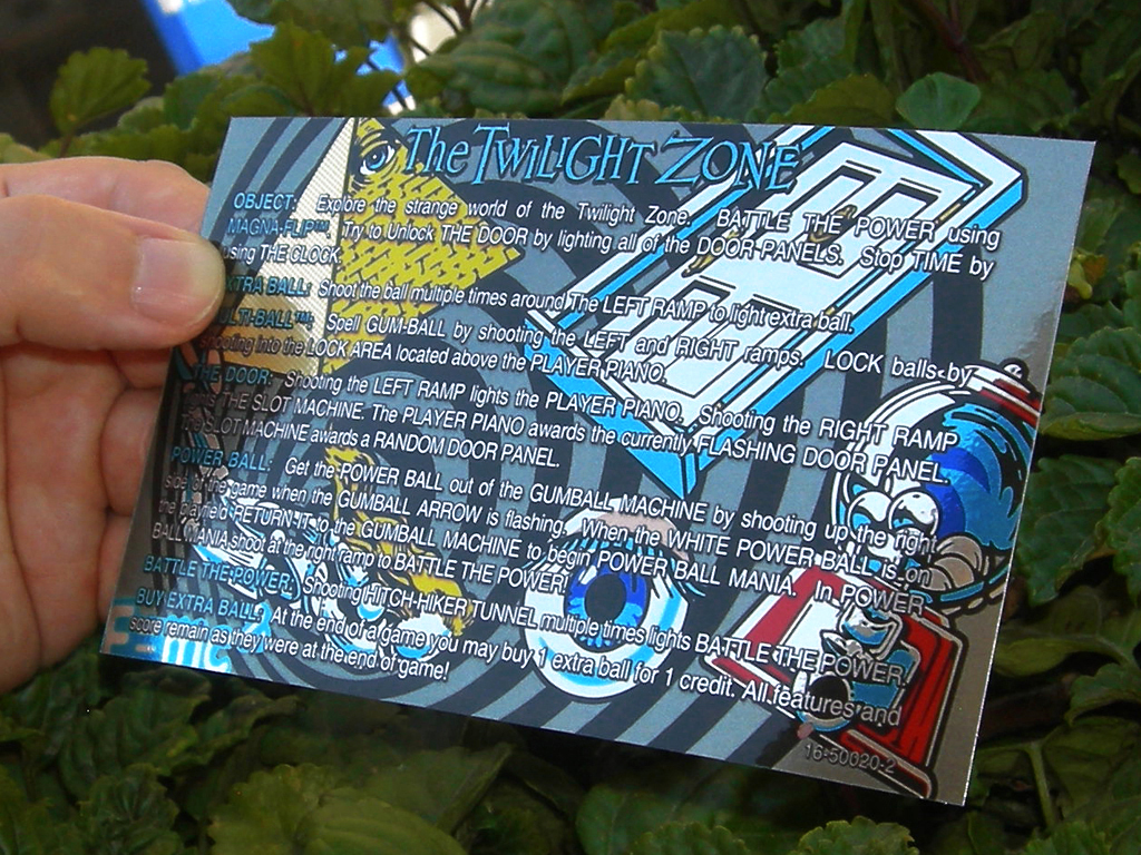 Twilight Zone Pinball Custom Cards - Rules print4