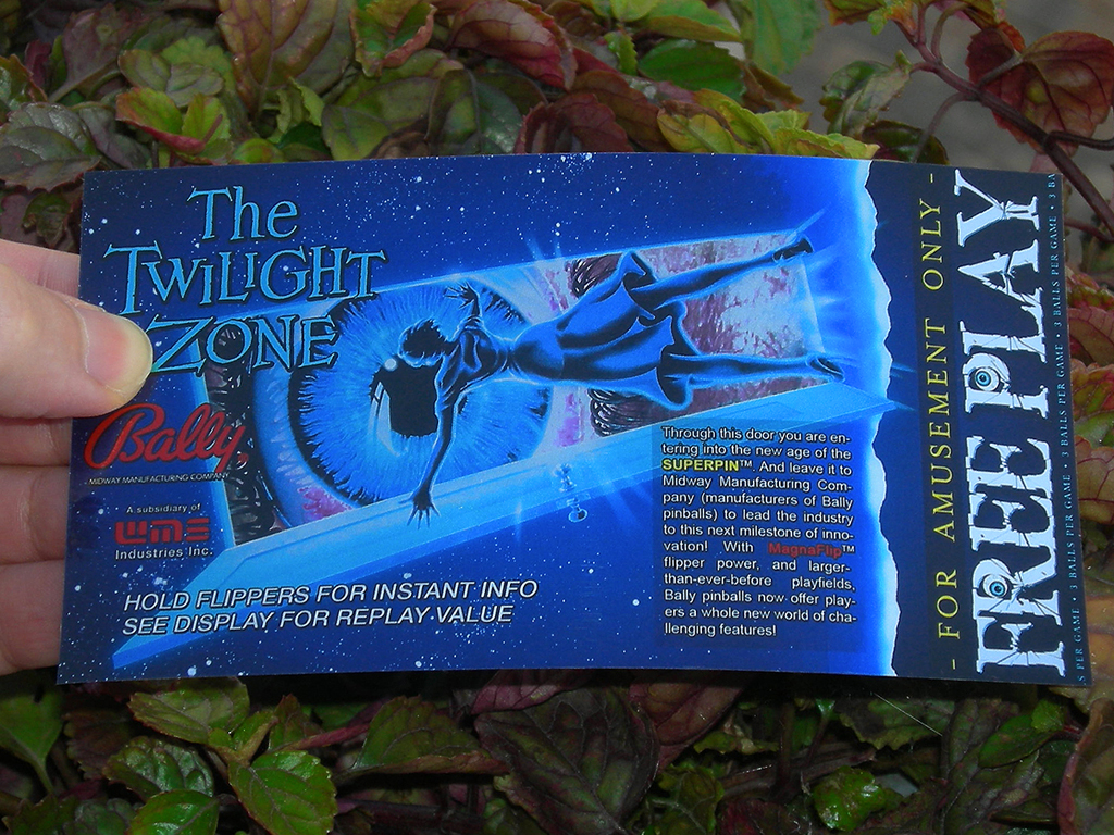 Twilight Zone Pinball Custom Cards Free Play print1