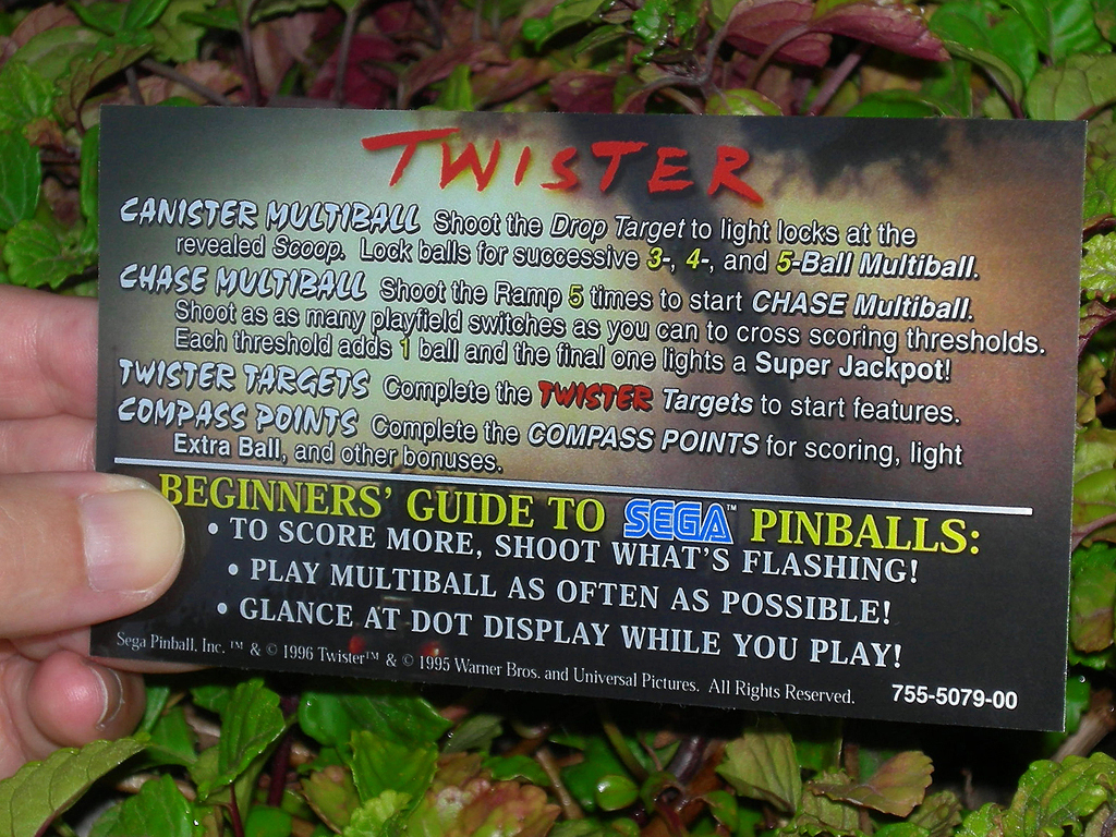 Twister Custom Pinball Card Rules print2c