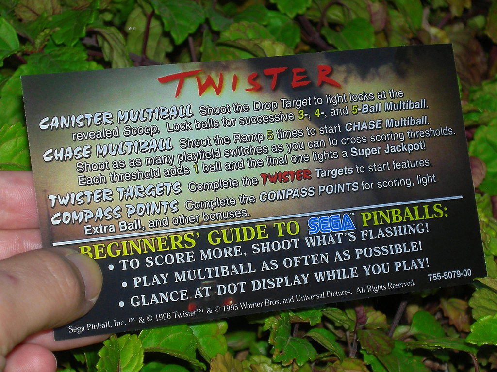 Twister Custom Pinball Card Rules print3c