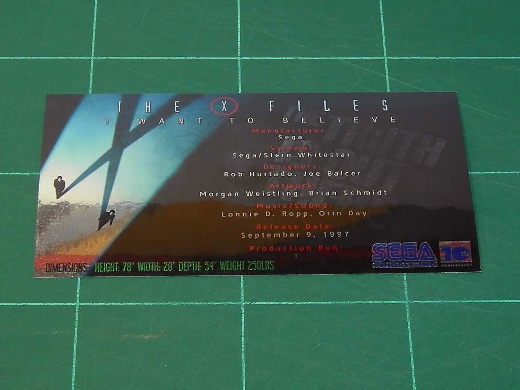 X-Files Pinball Custom Cards - Crew print1