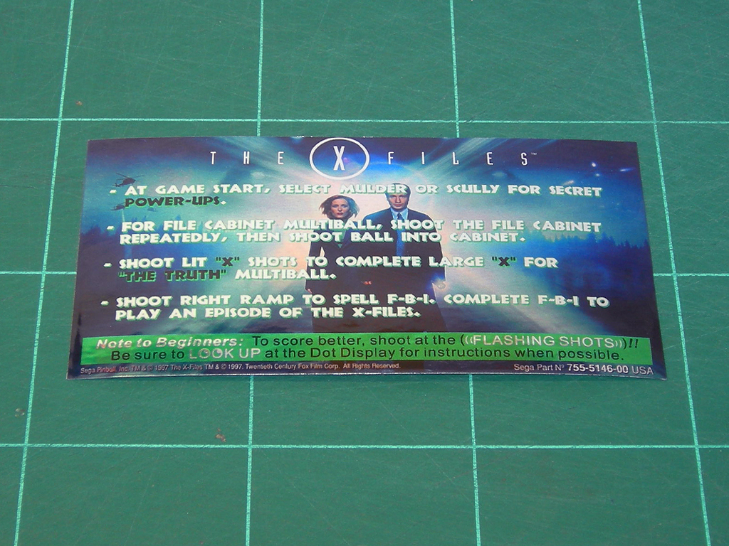X-Files Pinball Custom Cards - Instructions print1