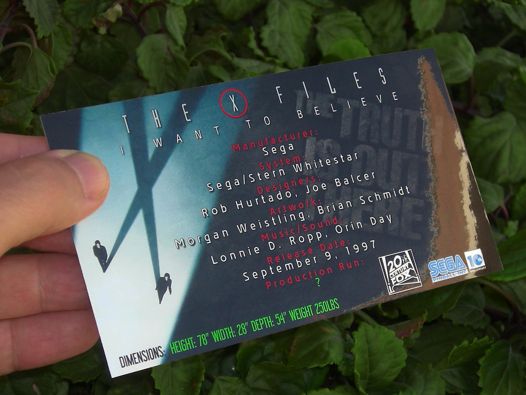 X-Files Pinball Custom Cards Crew print3c
