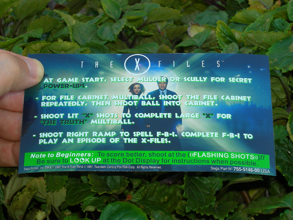 X-Files Pinball Custom Cards Rules print1c