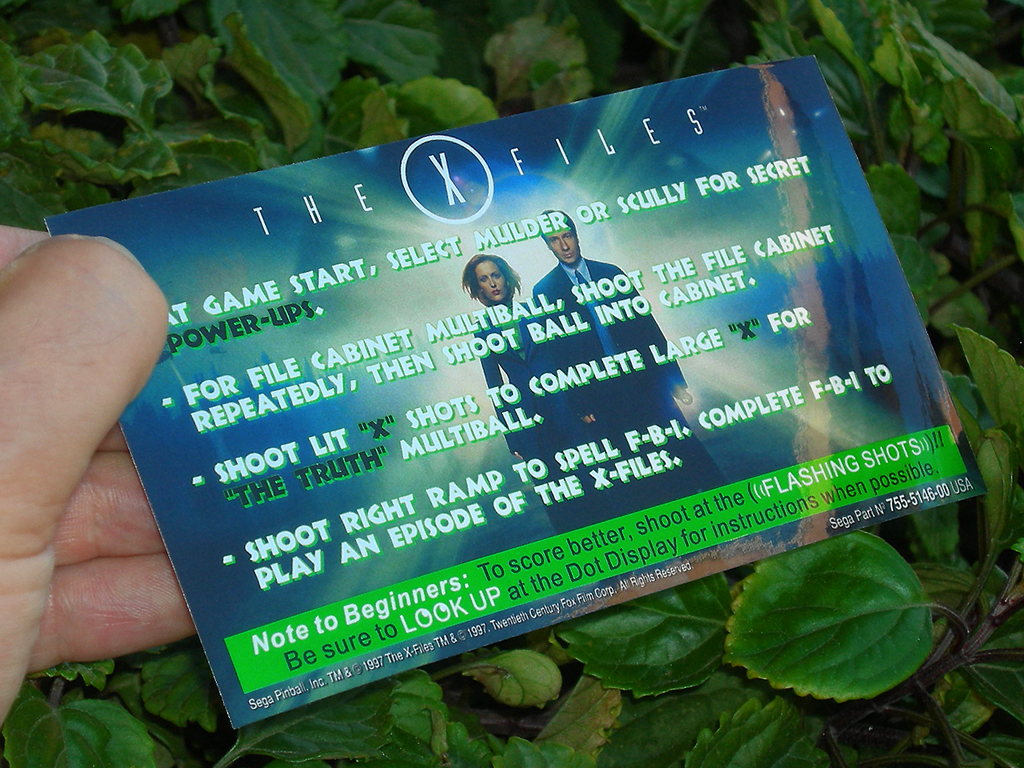X-Files Pinball Custom Cards Rules print3c