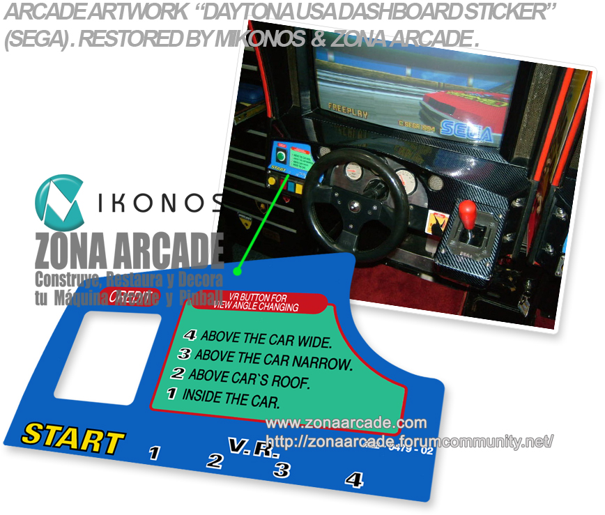 Daytona USA Dashboard Sticker. Restored Mikonos1