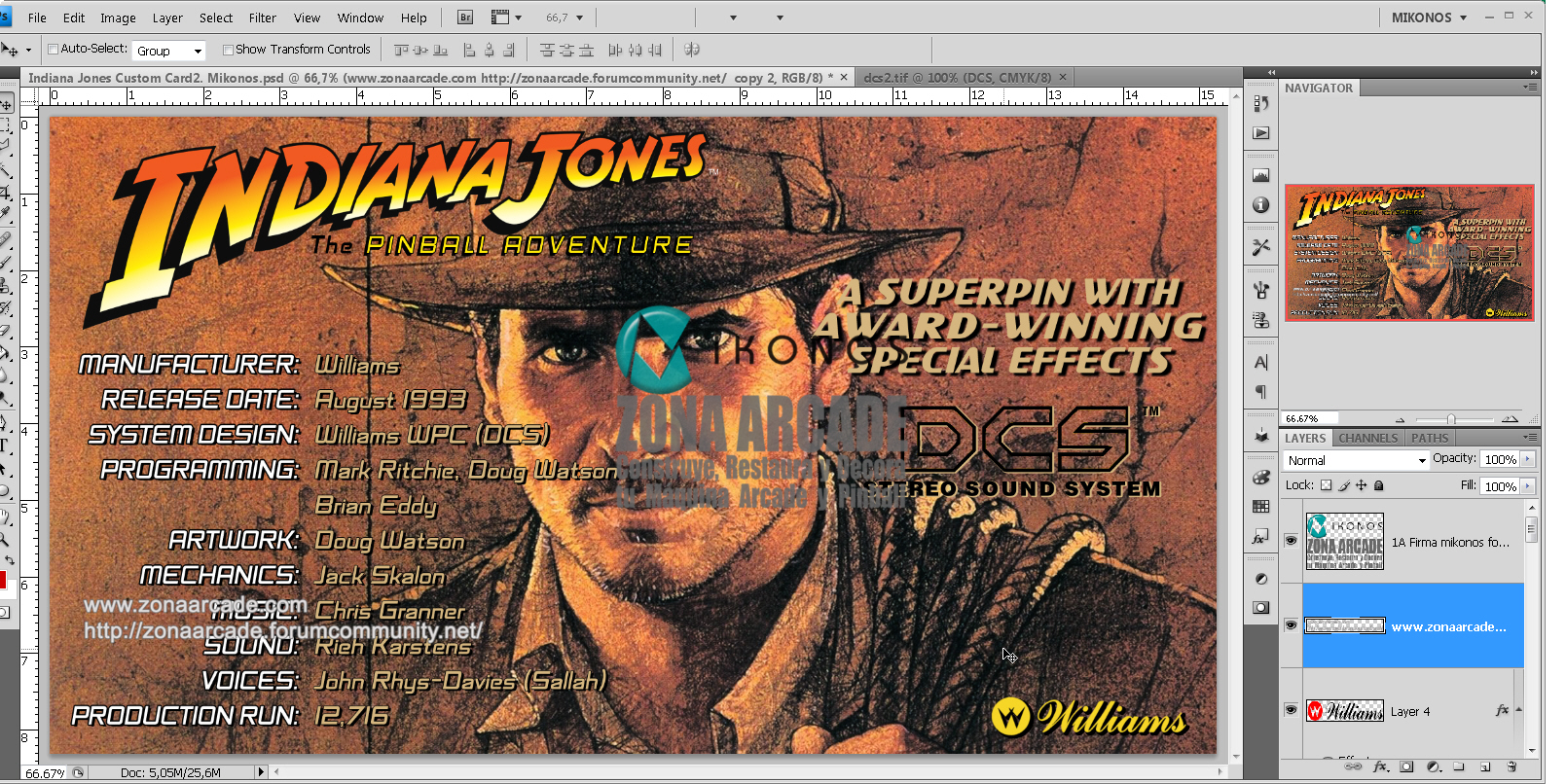 Indiana JonesPinball Custom Card2. Mikonos1
