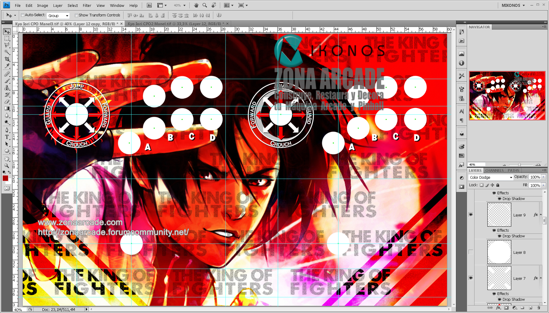 "Panel de Control Iori Vs Kyo - The King of Fighters" custom. Retoque y finalizacin. Por Mikonos1
