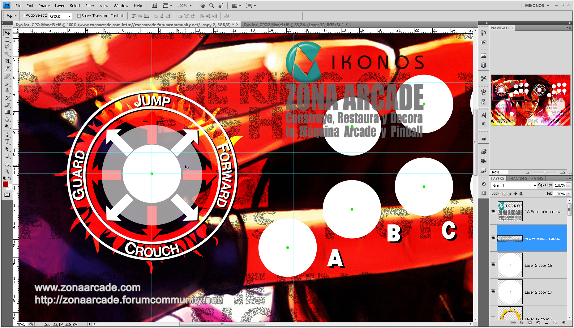 "Panel de Control Iori Vs Kyo - The King of Fighters" custom. Retoque y finalizacin. Por Mikonos2