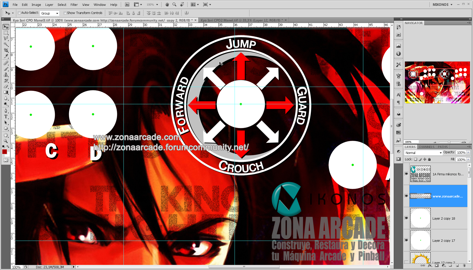 "Panel de Control Iori Vs Kyo - The King of Fighters" custom. Retoque y finalizacin. Por Mikonos3