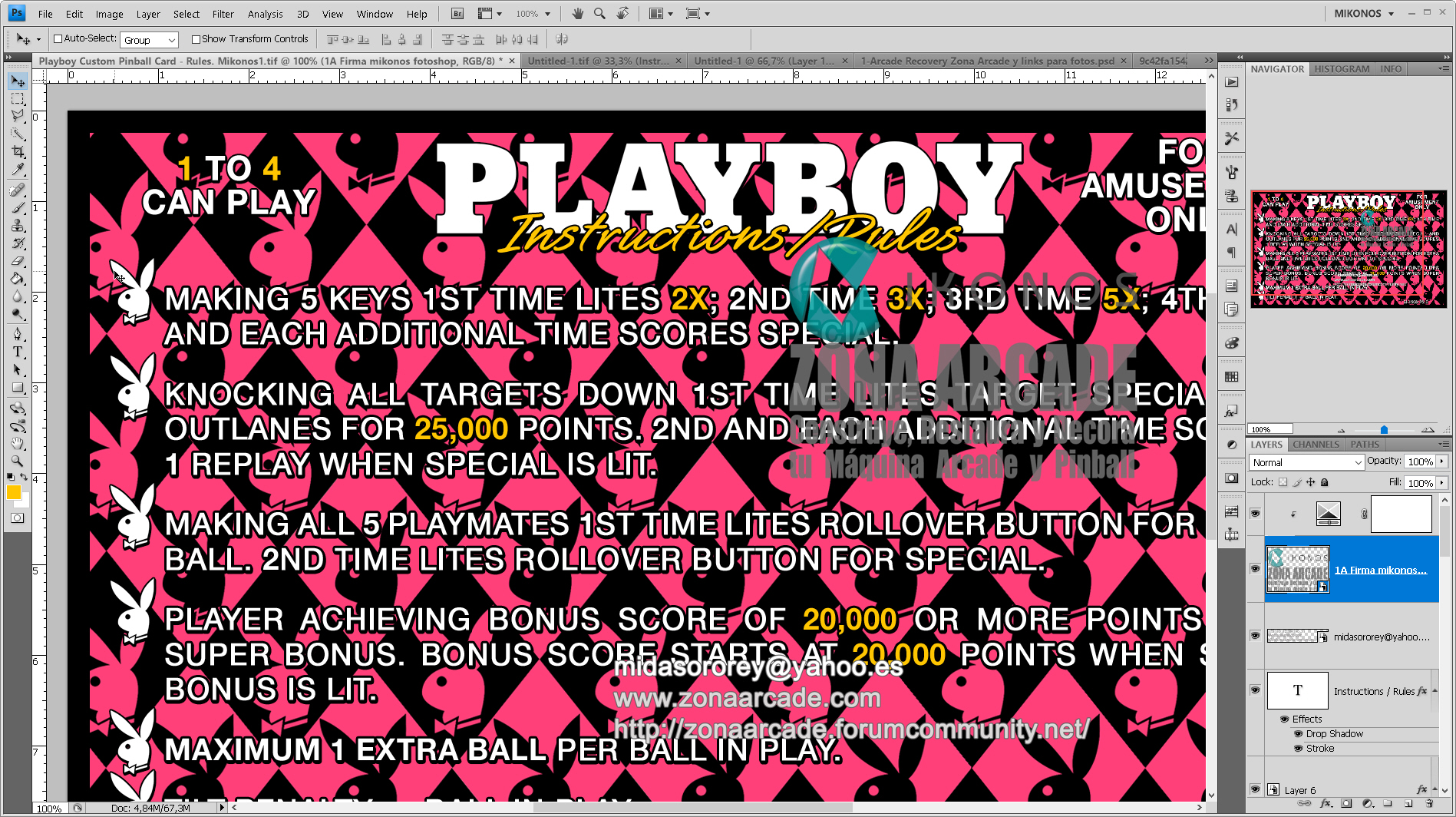 Playboy Custom Pinball Card - Rules. Mikonos2