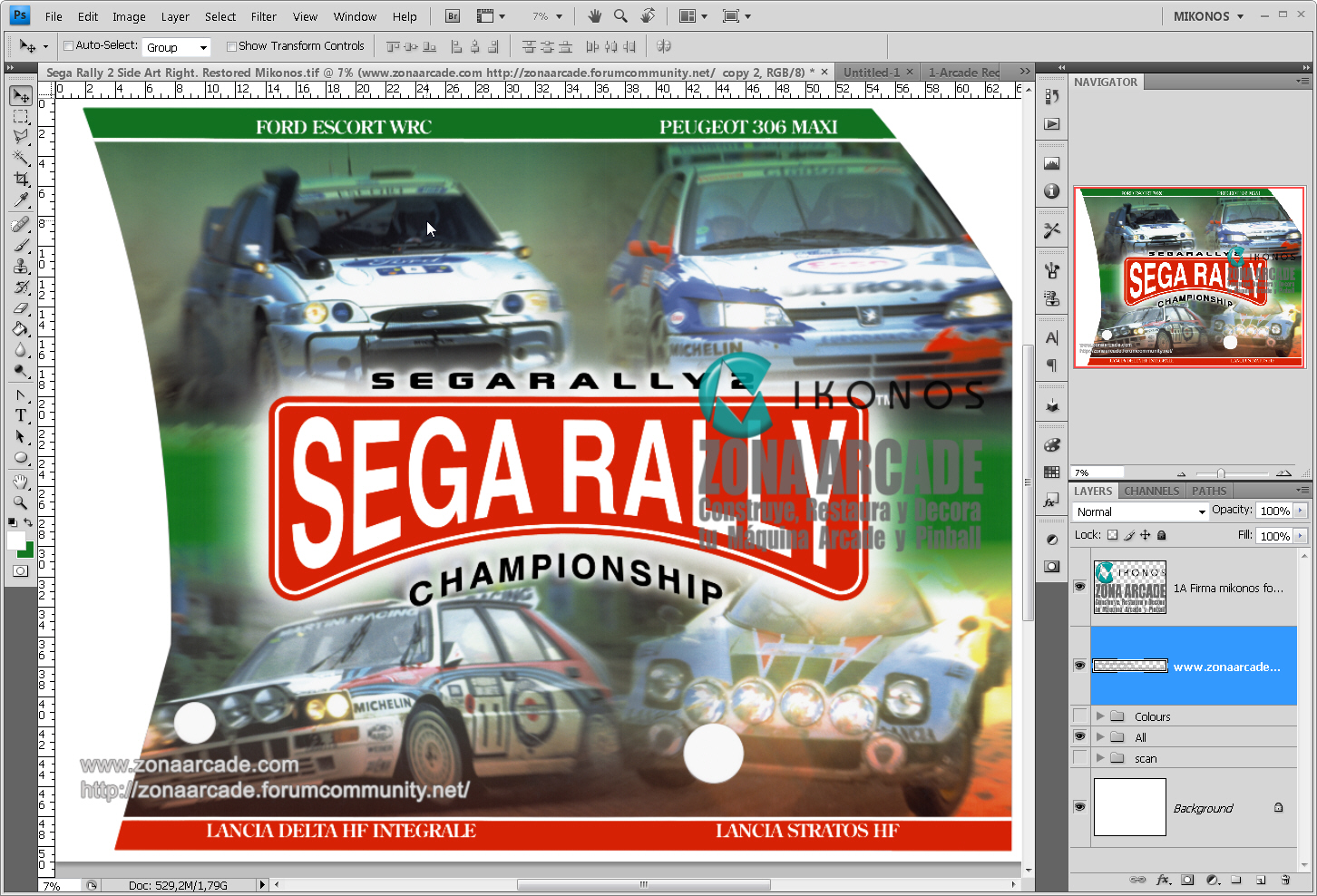 Sega Rally 2 Right Side Art Decal. Restored Mikonos1