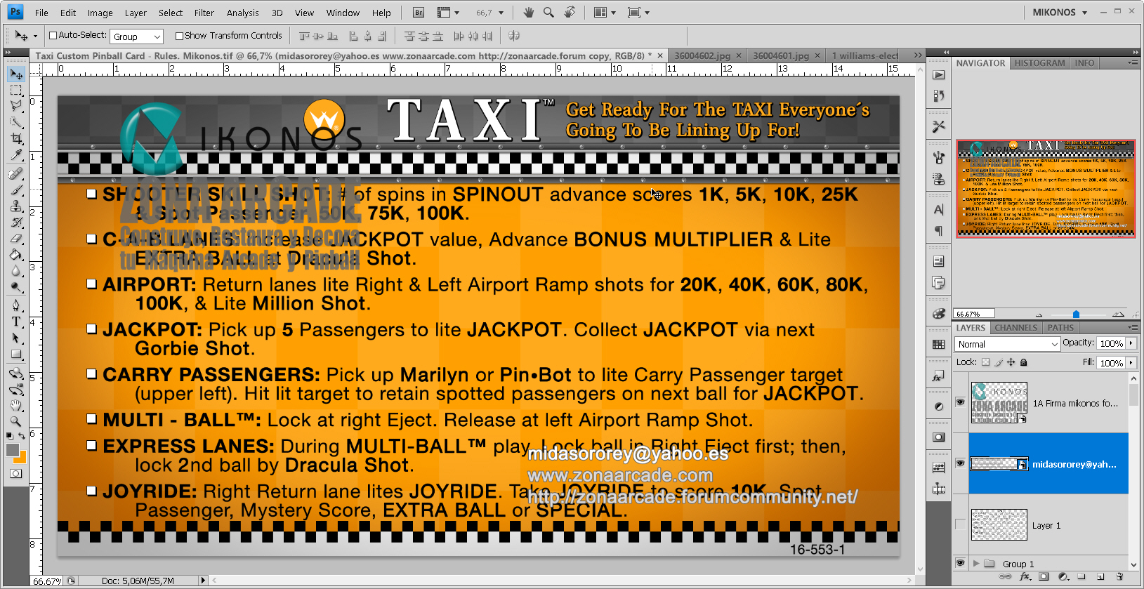 Taxi Custom Pinball Cards - Instructions. Mikonos1