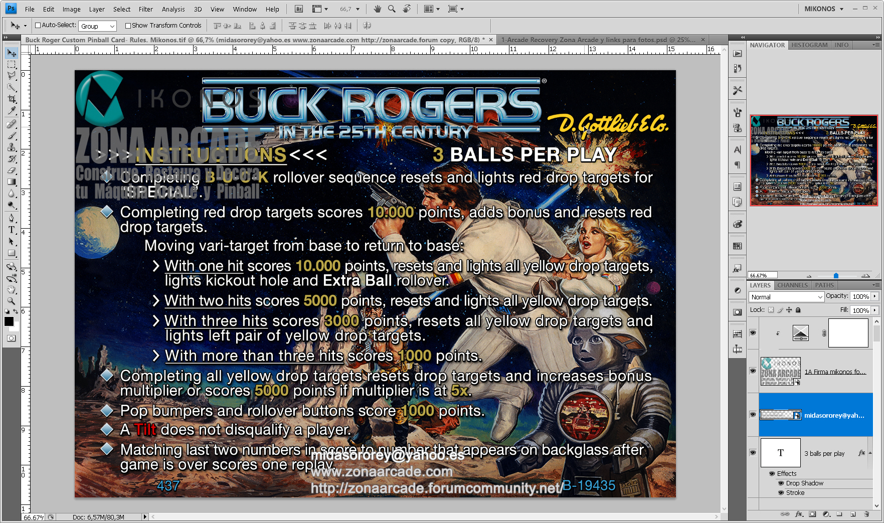 Buck Rogers Pinball Card Customized - Rules. Mikonos1
