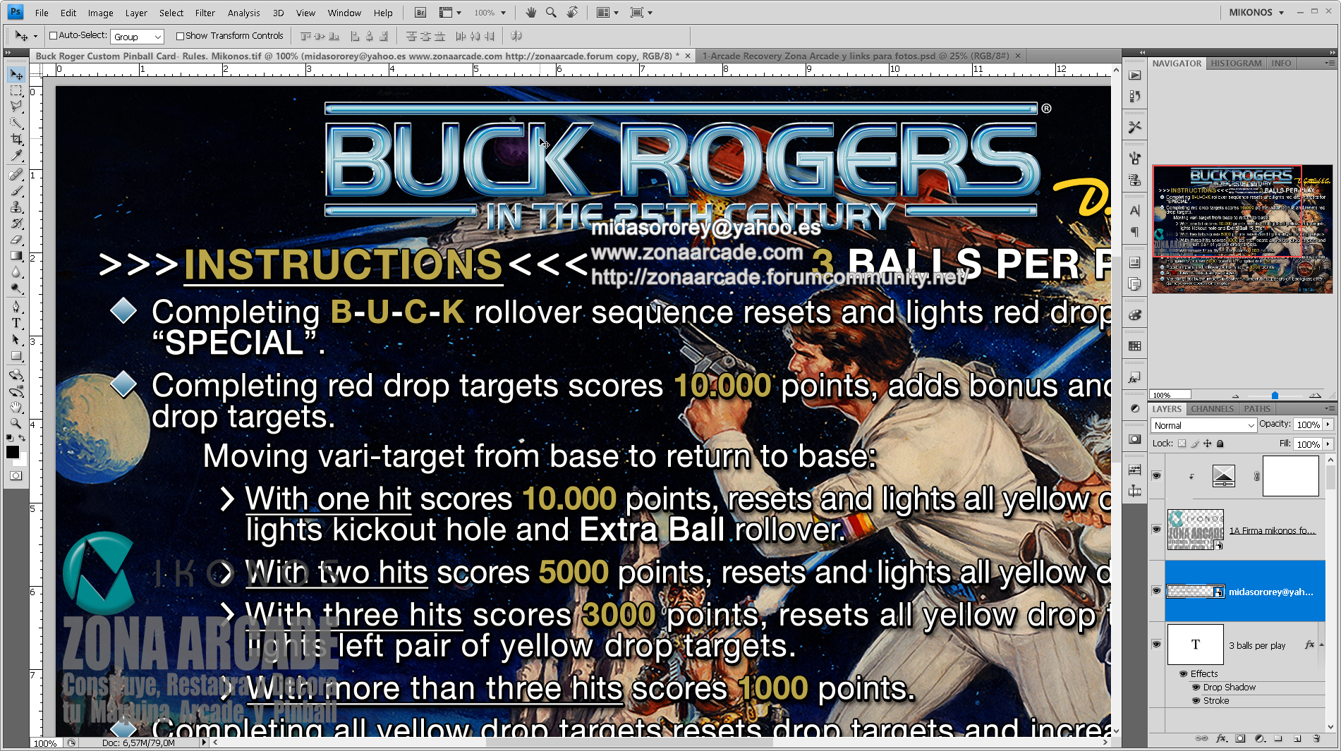 Buck Rogers Pinball Card Customized - Rules. Mikonos1