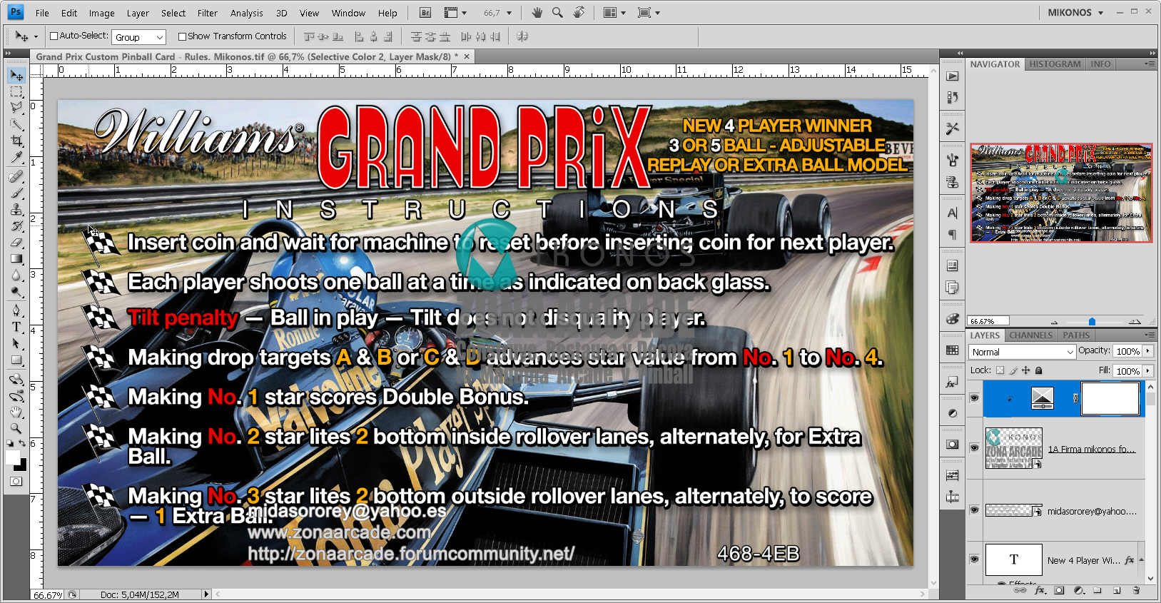 Grand Prix Pinball Card Customized - Rules. Mikonos1