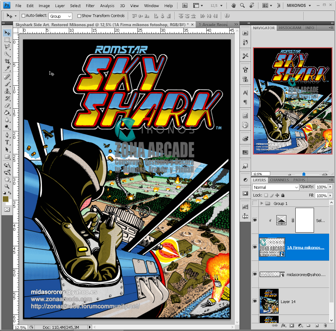 Sky Shark Side Art. Restored Mikonos1